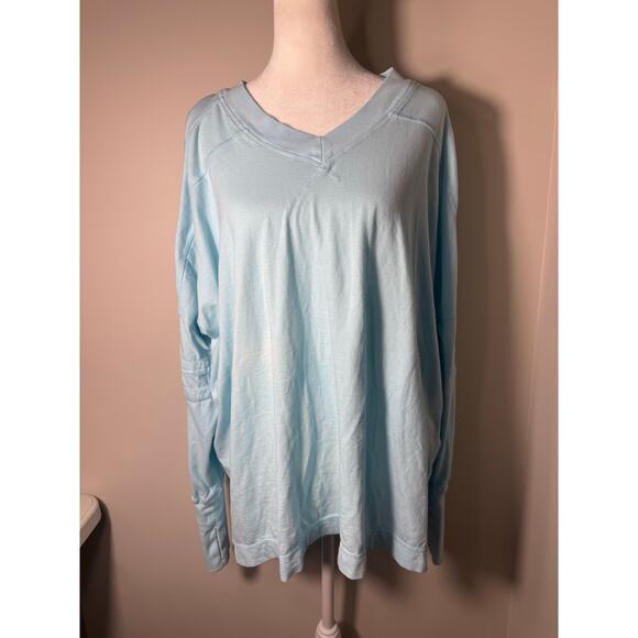 Free People Movement Long Sleeve V Neck Sweatshirt Size M - Picture 1 of 6